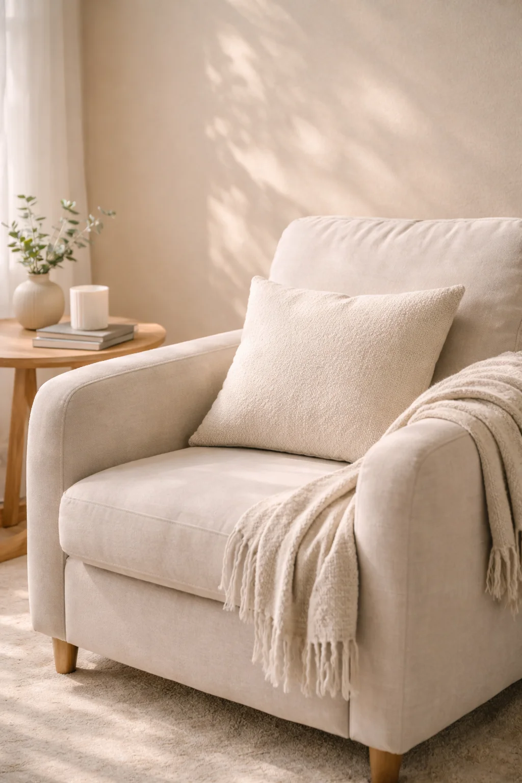 Fauteuil de thérapie confortable avec éclairage doux, séance d'hypnose