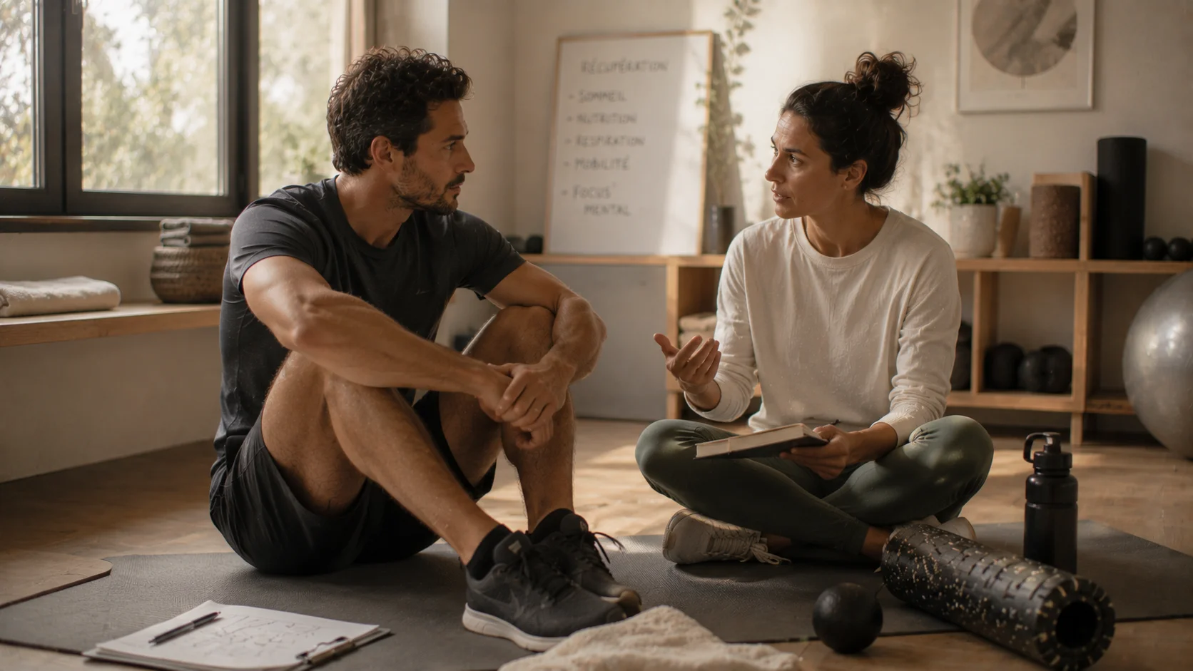 Accompagnement bien-être, cadre apaisant, matières naturelles.